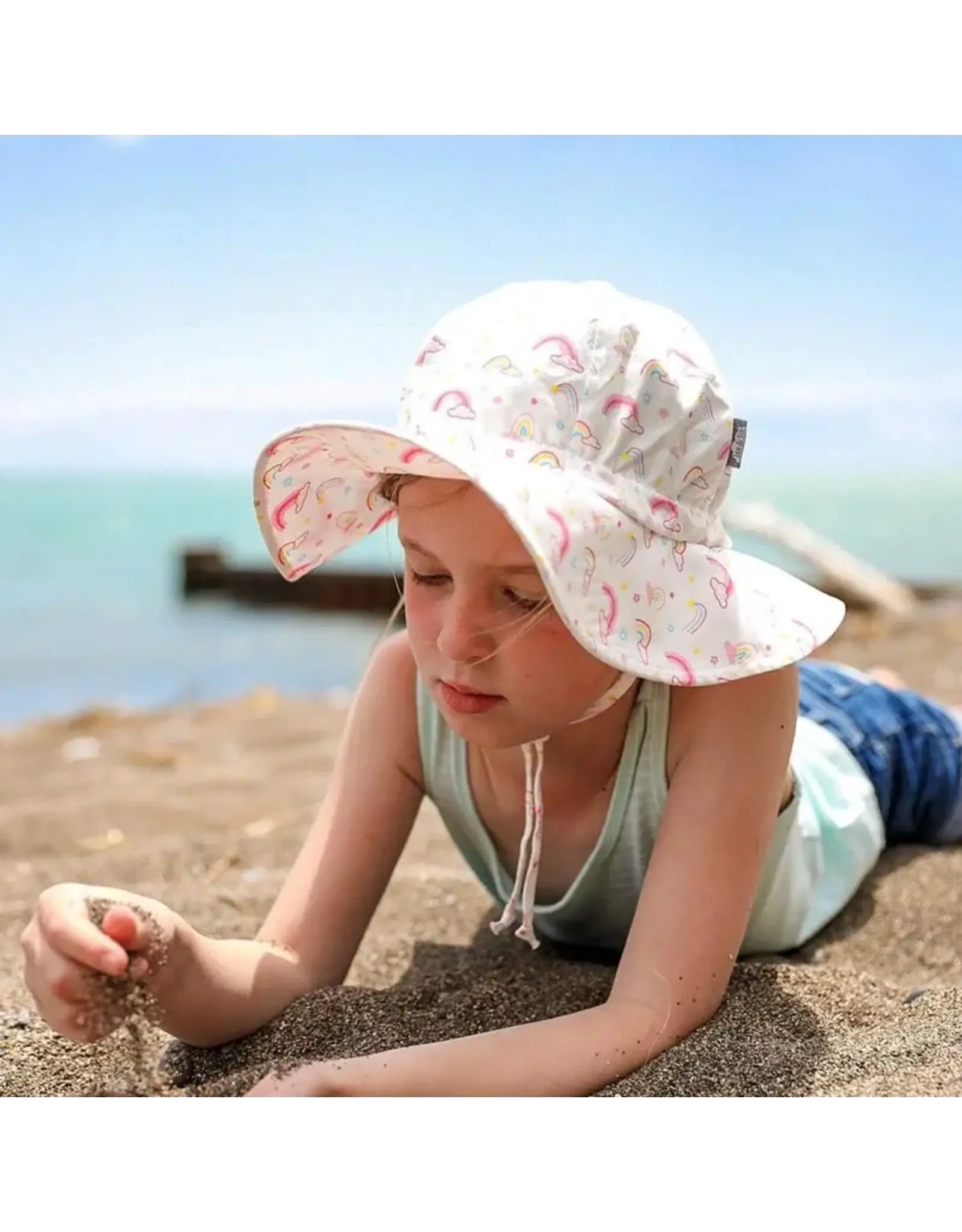 Rainbow Cotton Floppy hat - Large 2-5 years