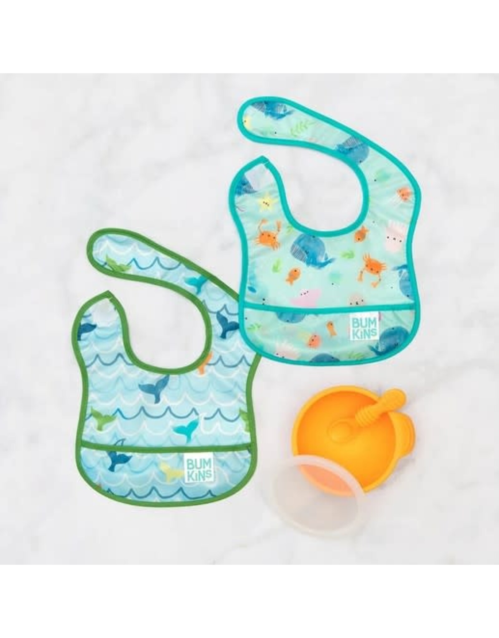 Bumkins - Starter Bib 2PK - Ocean Life/Whale Tale