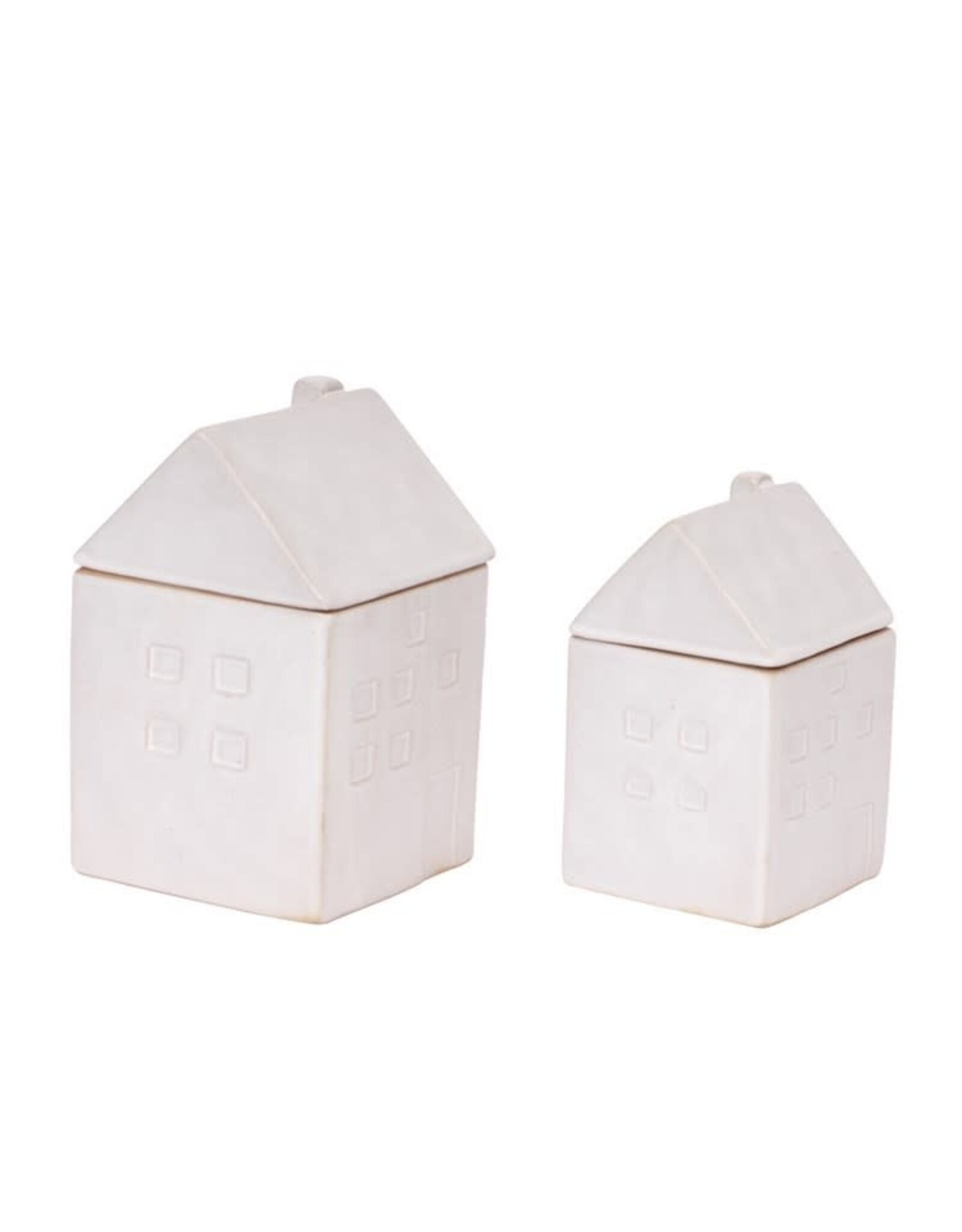 House Canisters Set of 2 White