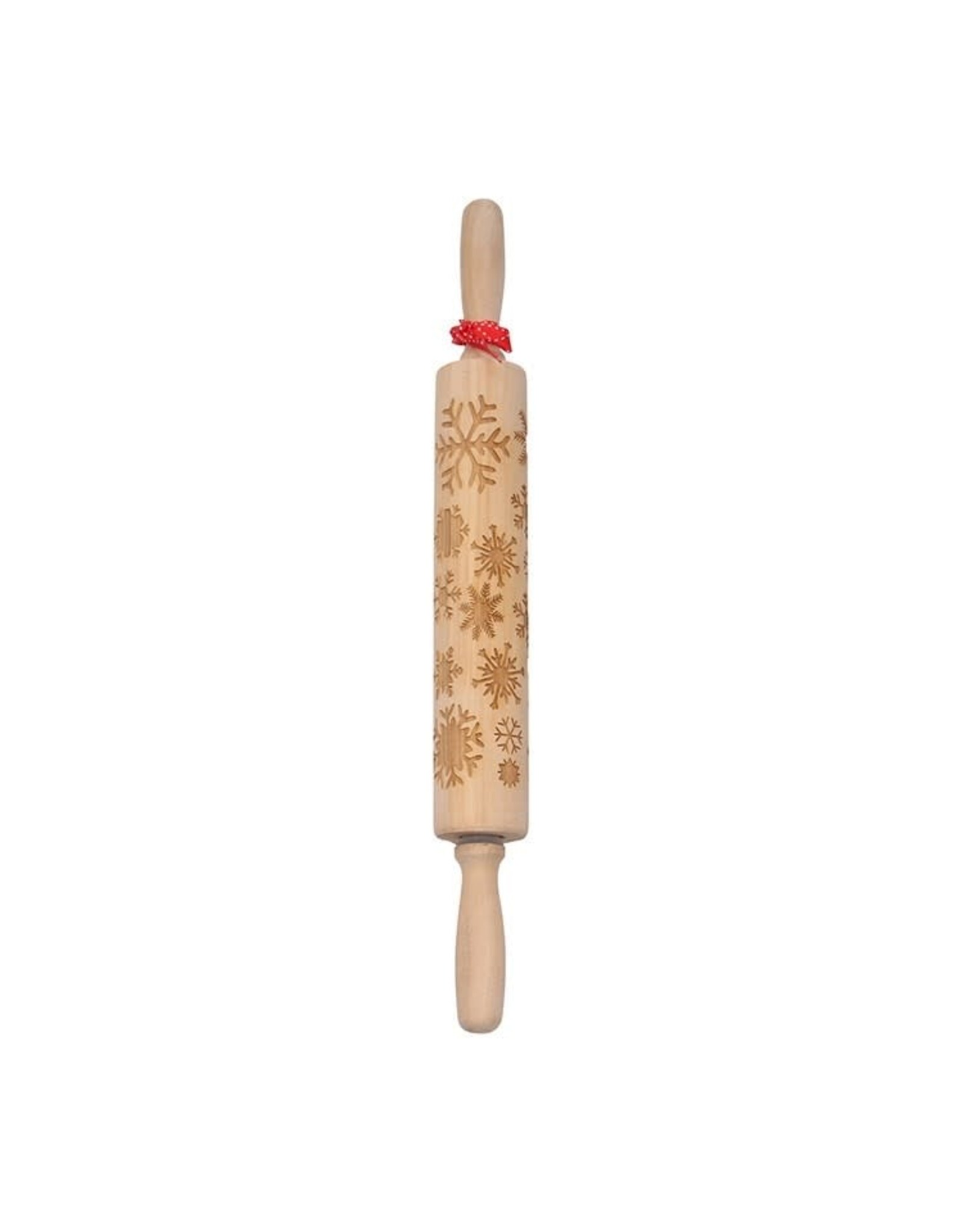 Snowflake Cookie Rolling Pin Natural