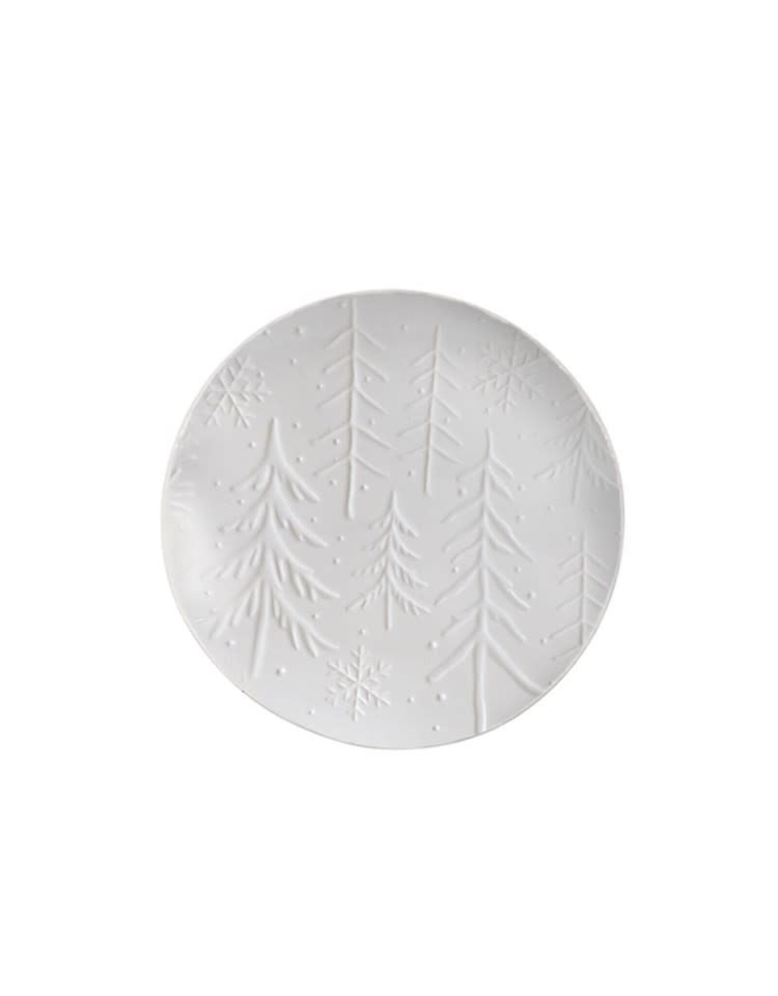 Winter Forest Serving Platter Round Light Stone