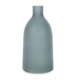 Aqua frosted glass vase