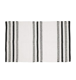Off white carpet - black dotted stripes