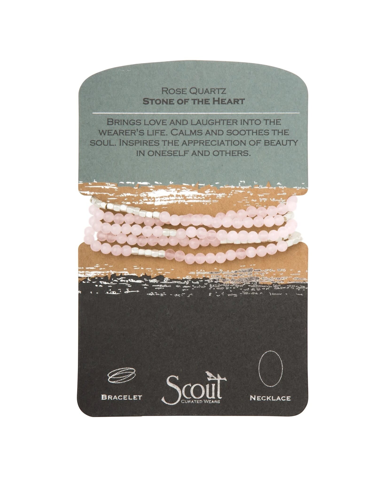 Stone Wrap - Rose Quartz/Silver