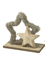 Star Deco with wood base - small