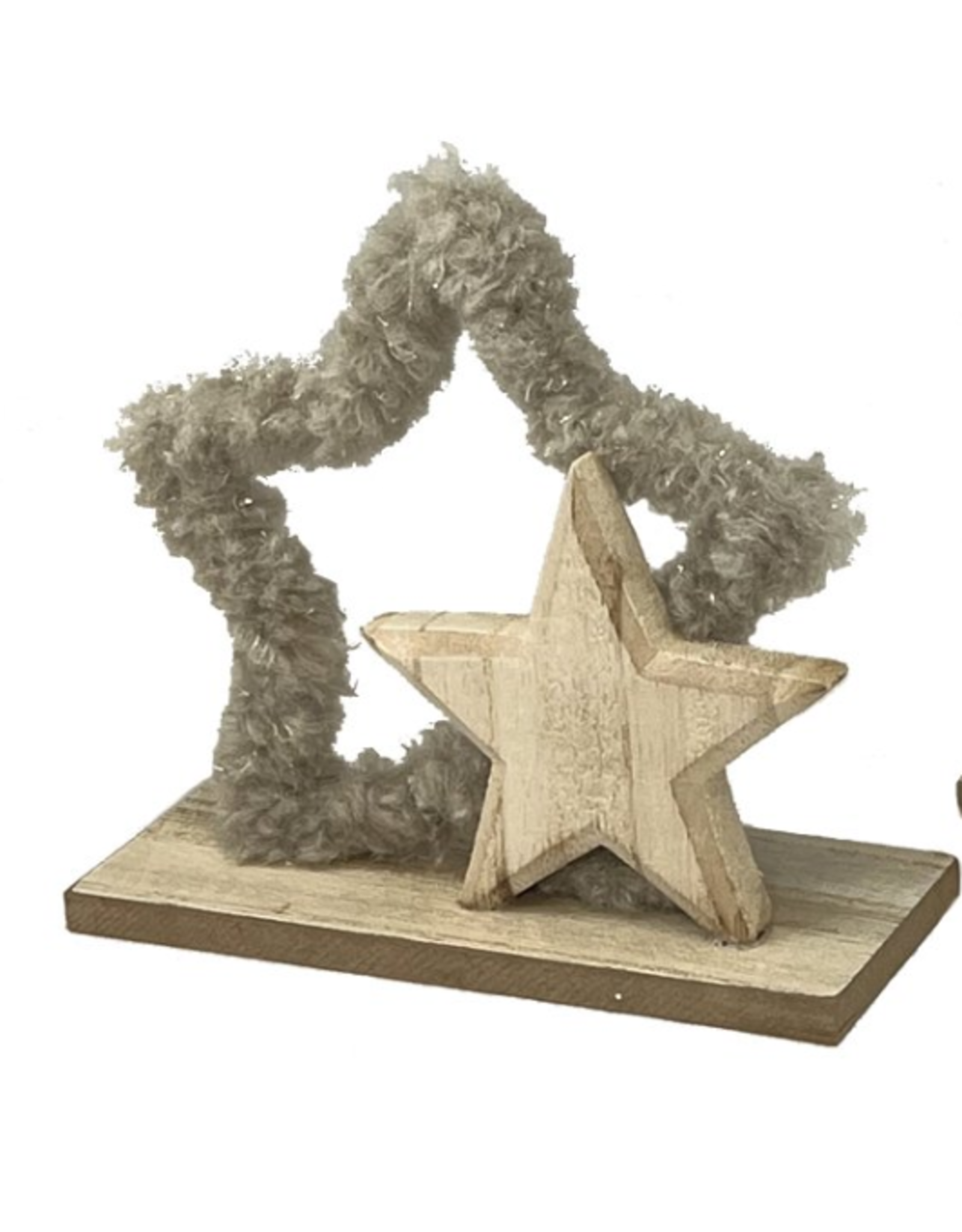 Star Deco with wood base - small