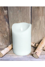 4"x6" White Rustic Finish Moving Flame Pillar