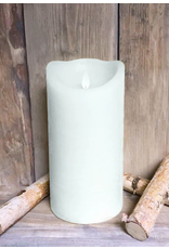 4"x8" White Rustic Finish Moving Flame Pillar