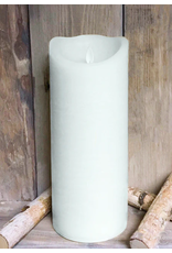 4"x10" White Rustic Finish Moving Flame Pillar