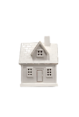 White ceramic  house with gold trim, LED