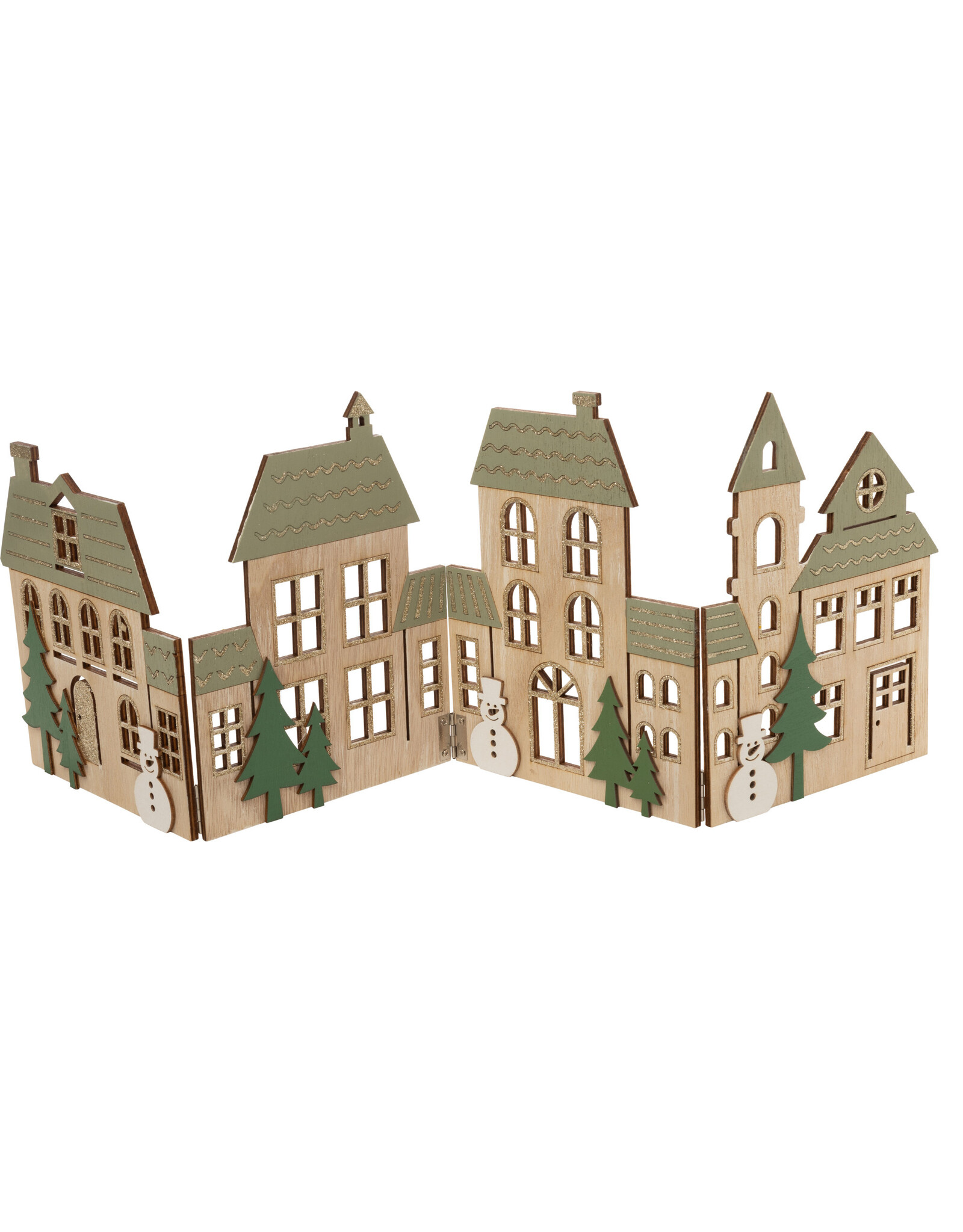 Wooden Foldable Village - green
