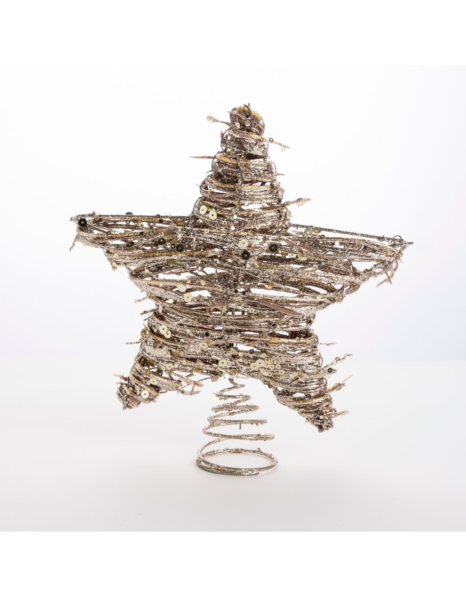 3D wire star tree topper - Champagne