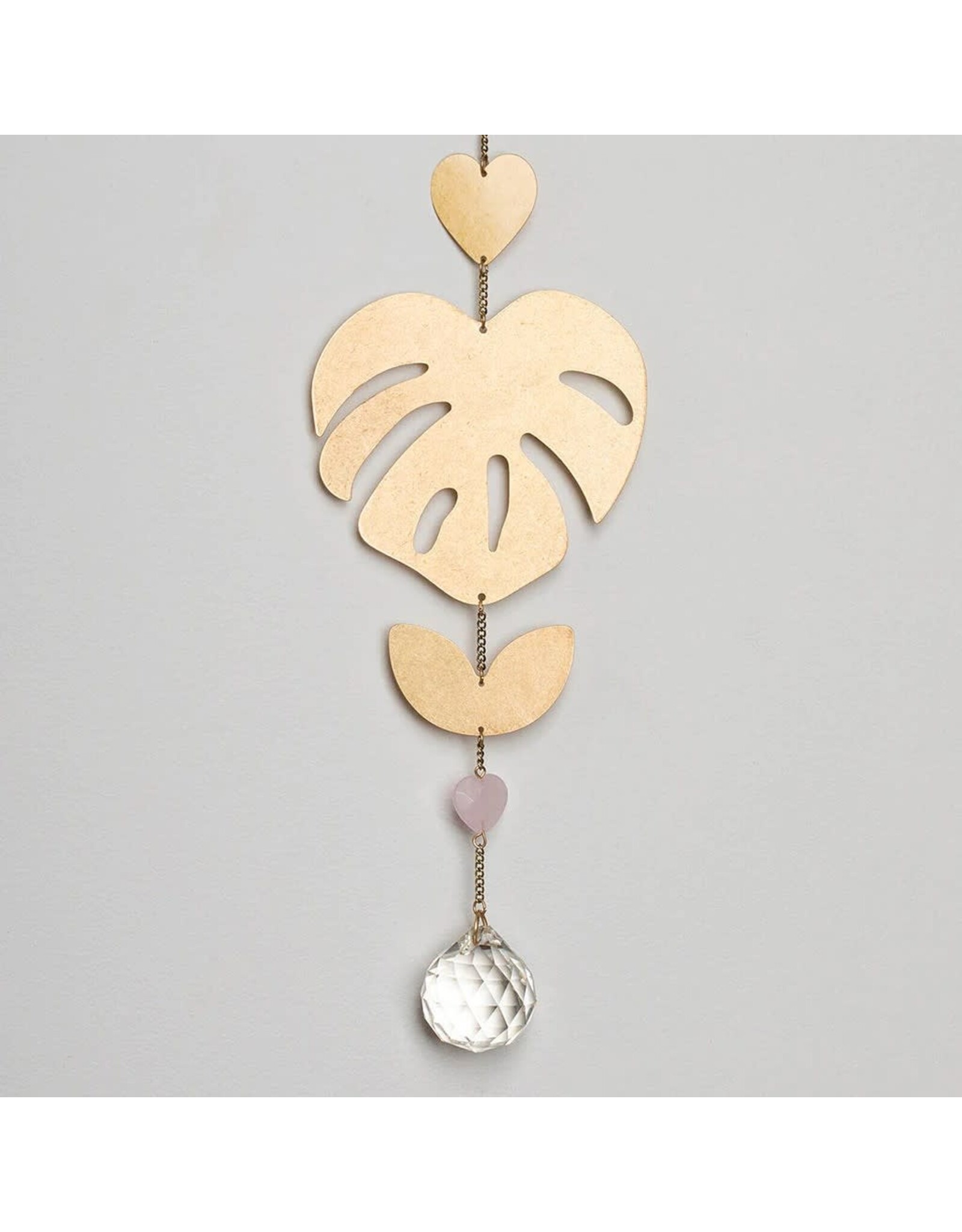 Suncatcher - Monstera Leaf/Rose Quartz