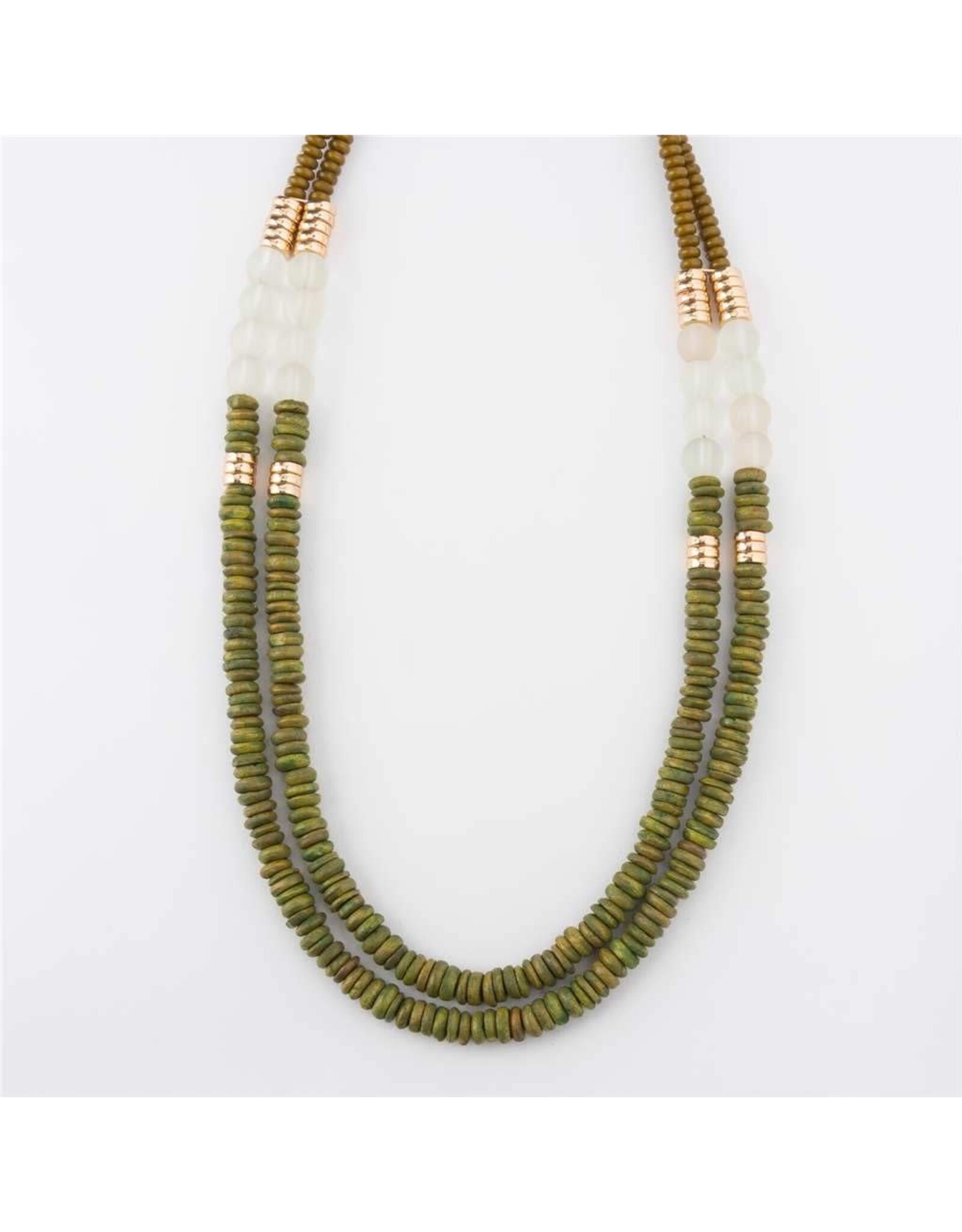 Necklace Wood Bead - Green