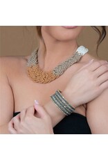 Cuff Bracelet Beaded - Green