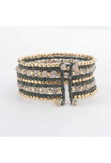 Cuff Bracelet Beaded - Green