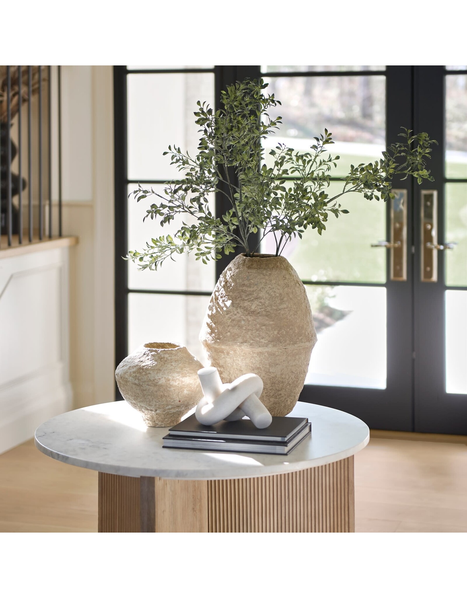 Rundal Large Paper Macher Vase - Beige