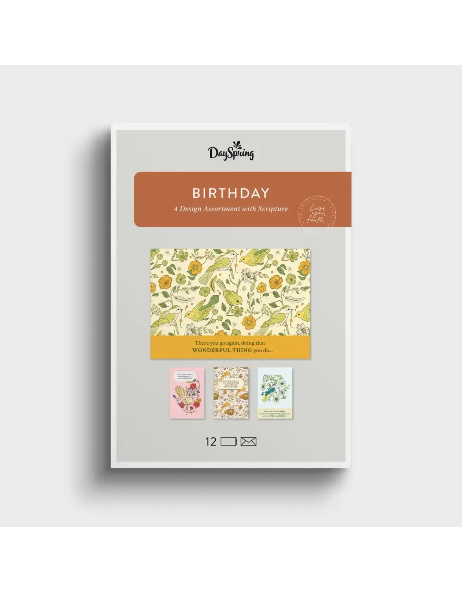Birthday Birds - Birthday Joy - 12 Boxed Cards and Envelopes