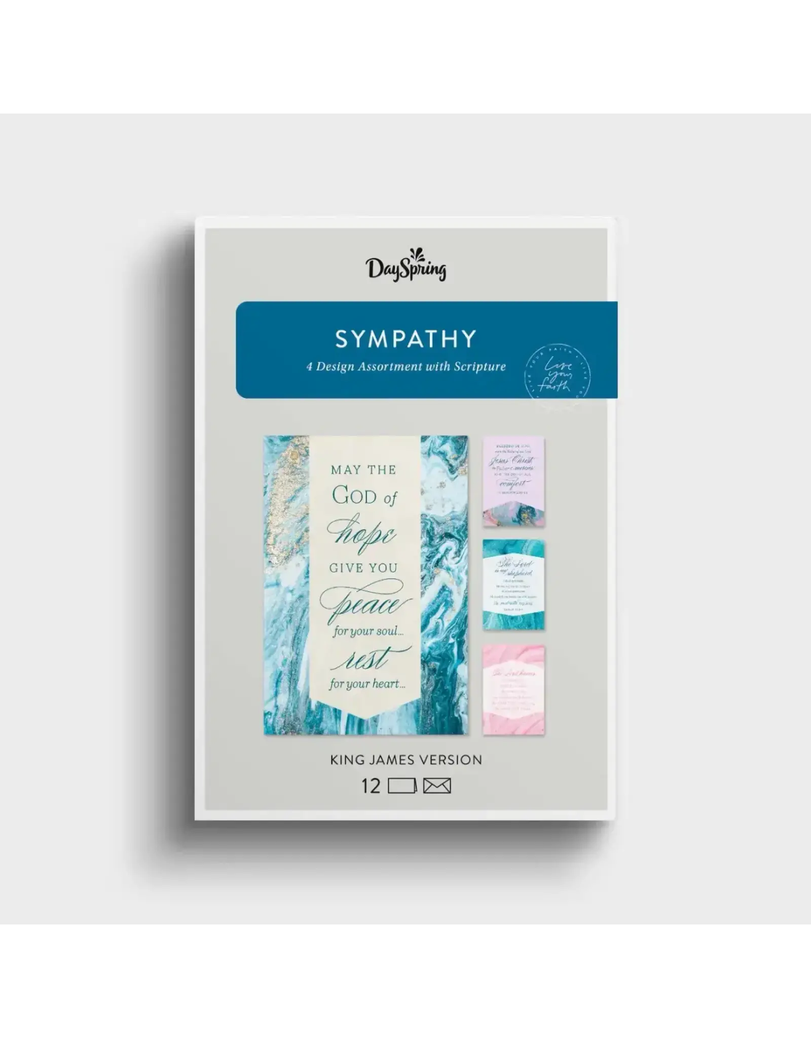 Sympathy - Marble Design - 12 Boxed Cards