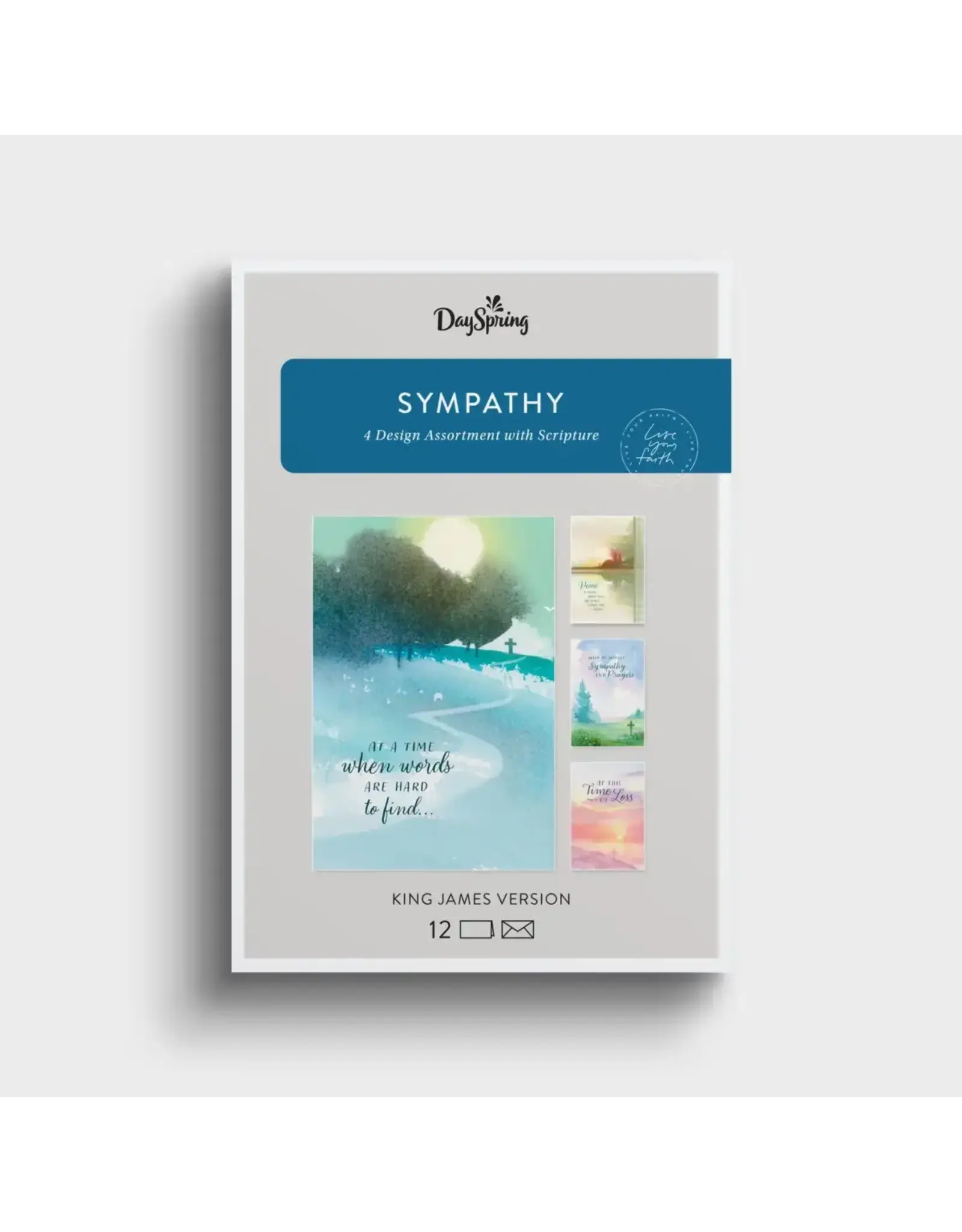 Sympathy - Watercolor Crosses Design - 12 Boxed Cards