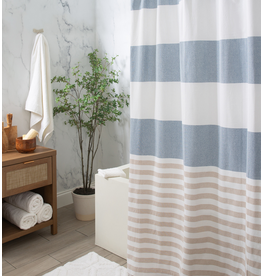 Stripe Shower Curtain - Blue/Natural
