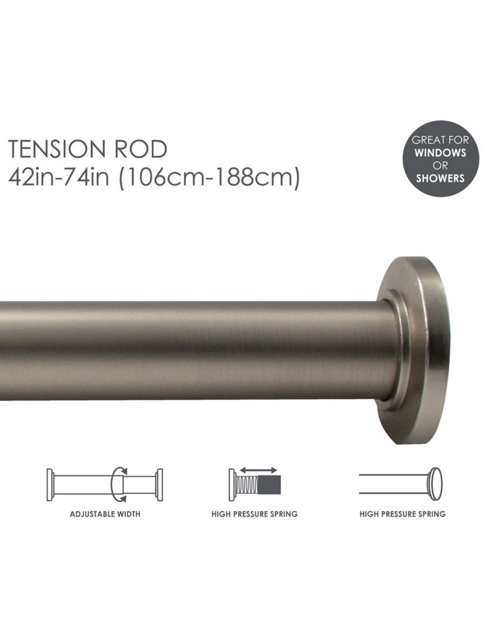 Draper Tension Rod - Satin Nickel