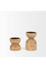Aleena Wooden Candle Holder - Large