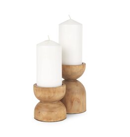 Aleena Wooden Candle Holder - Large