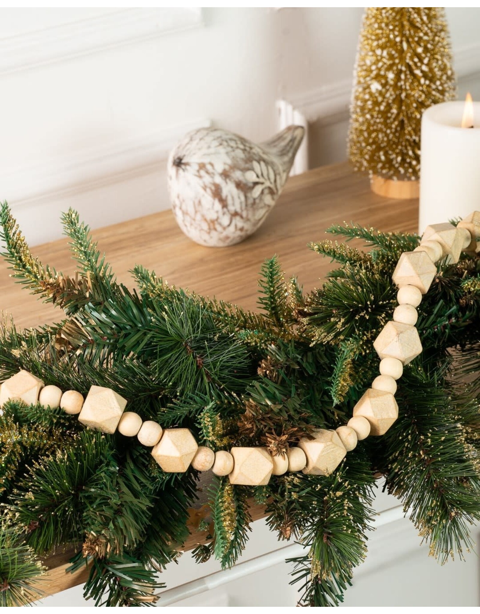 Tinsel Beaded Garland Natural