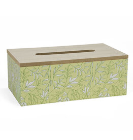 White & Khaki Motif Tissue Box