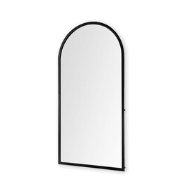 Giovanna Metal Arched Vanity Mirror - Black
