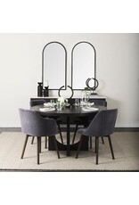 Giovanna Metal Arched Vanity Mirror - Black