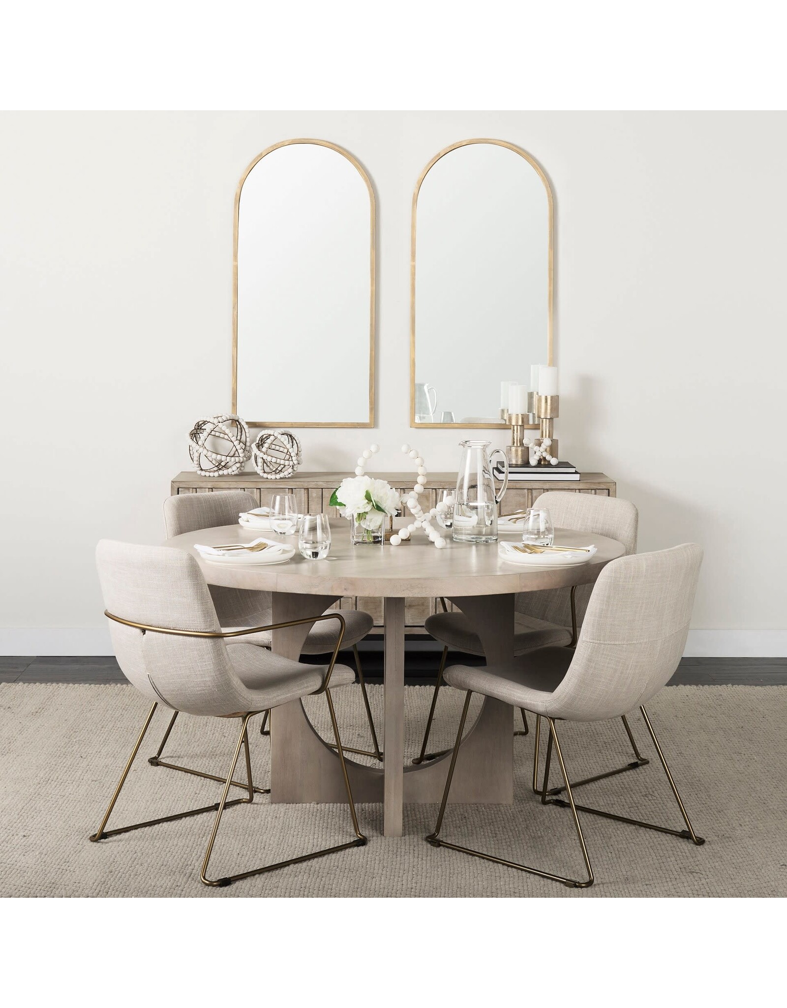 Giovanna Metal Arched Vanity Mirror - Gold