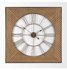 Rondell Light Brown Wood Metal Clock