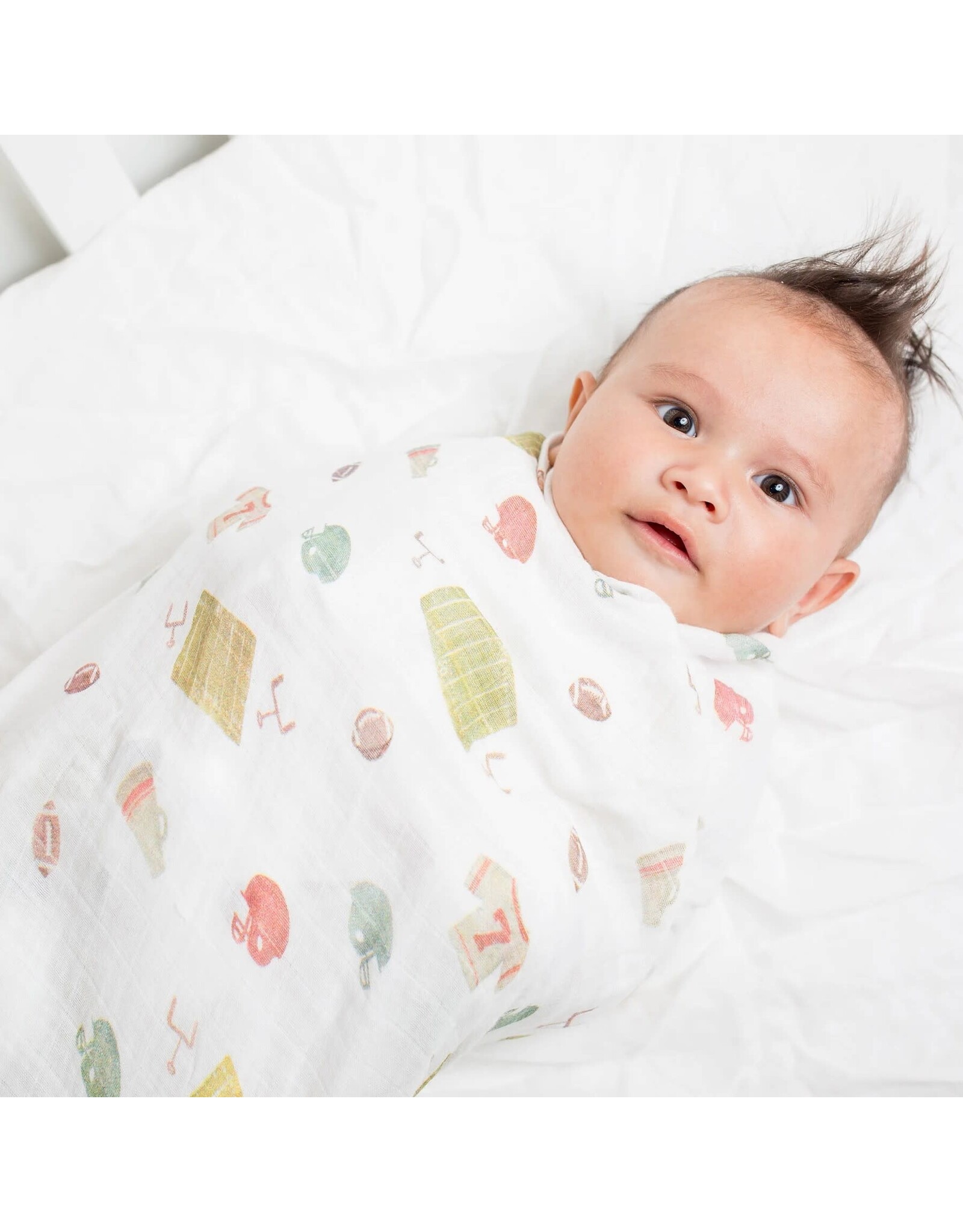 Cotton Muslin Swaddle Blanket Football