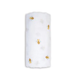 Swaddle Blanket Muslin Cotton LG Bees