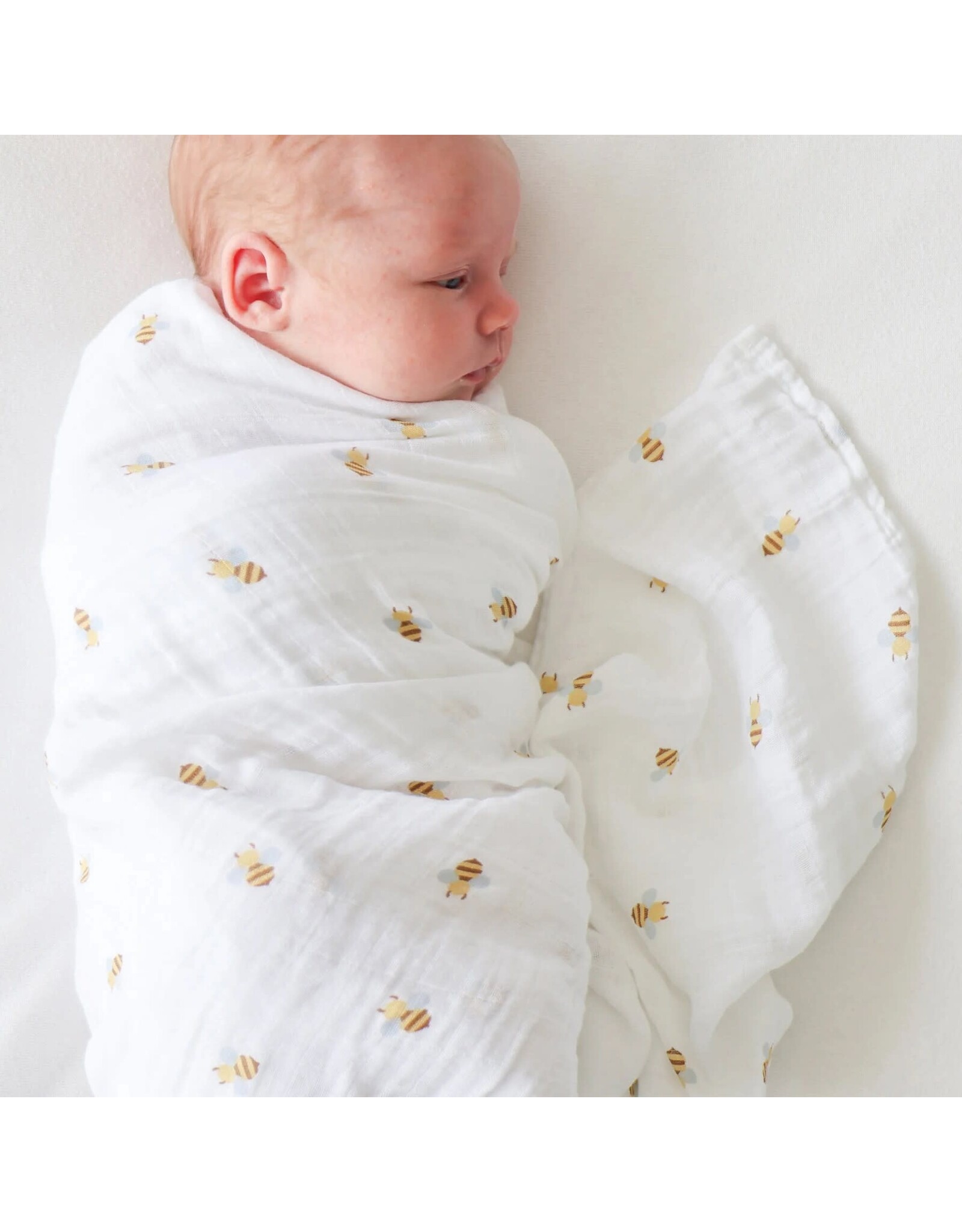 Lulujo Muslin Swaddle Blanket - Bees