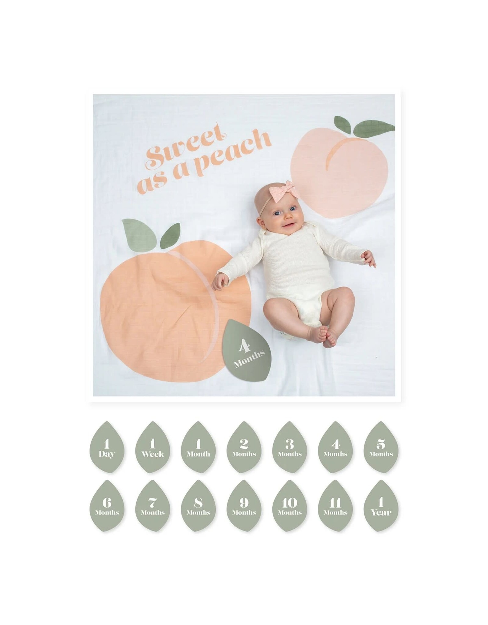 Baby's 1st Year Milestone Blanket Sweet as a Peach