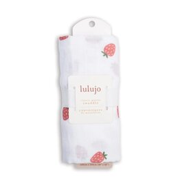 Lulujo Muslin Swaddle Blanket - Strawberries