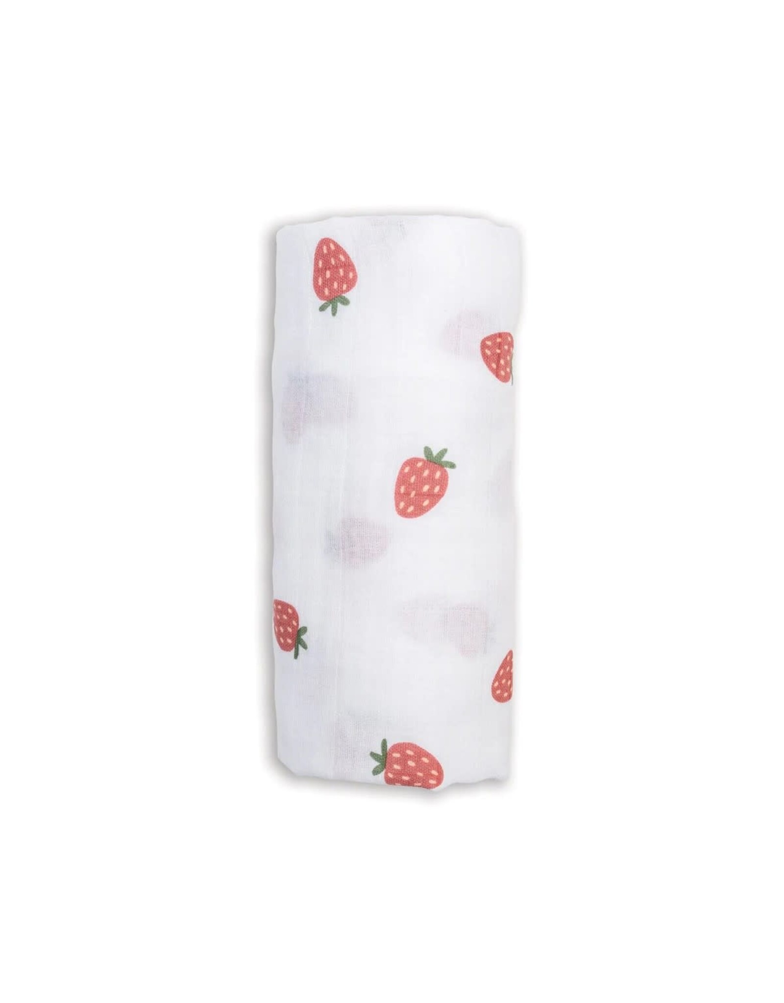 Swaddle Blanket Muslin Cotton LG Strawberries