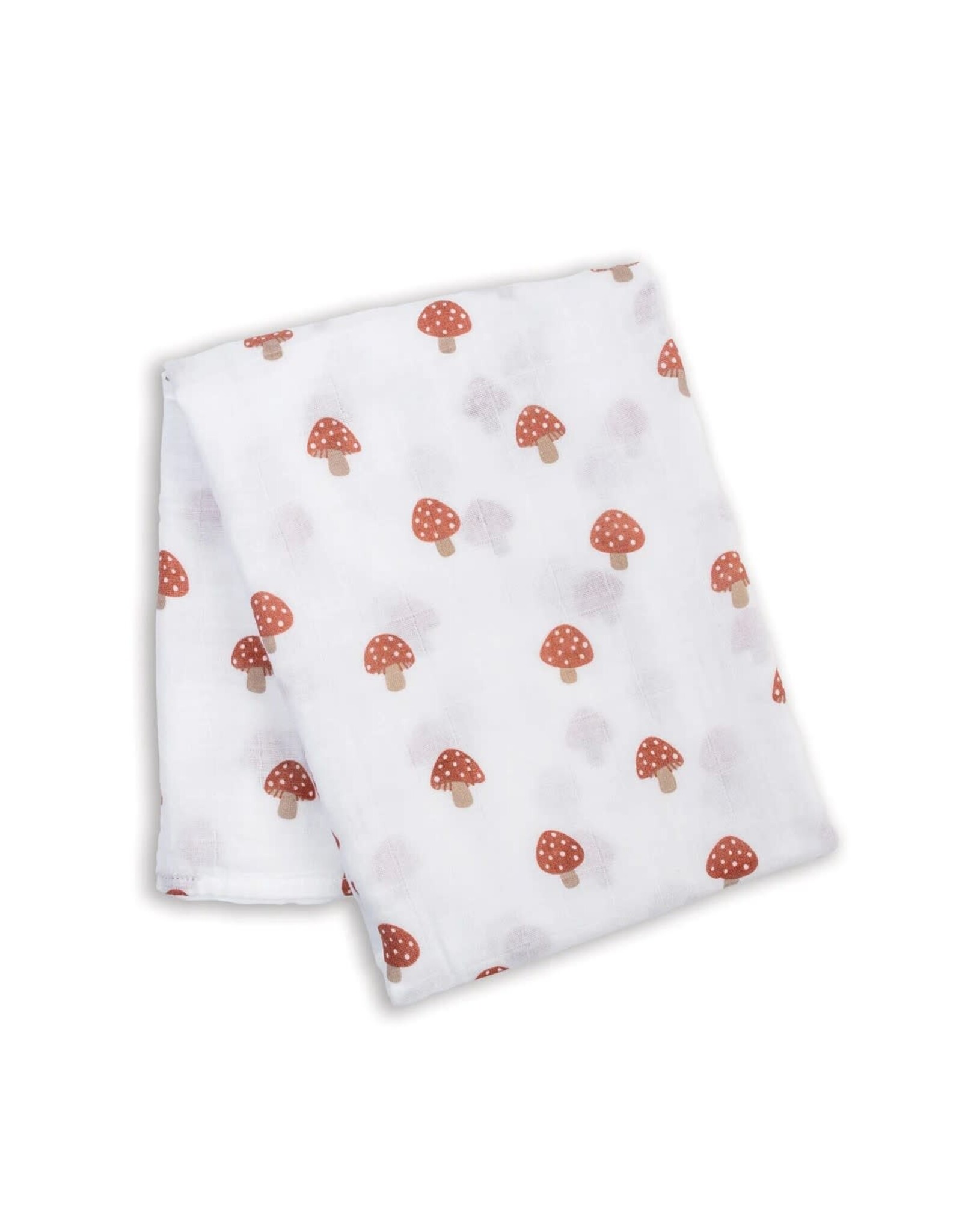 Swaddle Blanket Muslin Cotton LG Mushroom