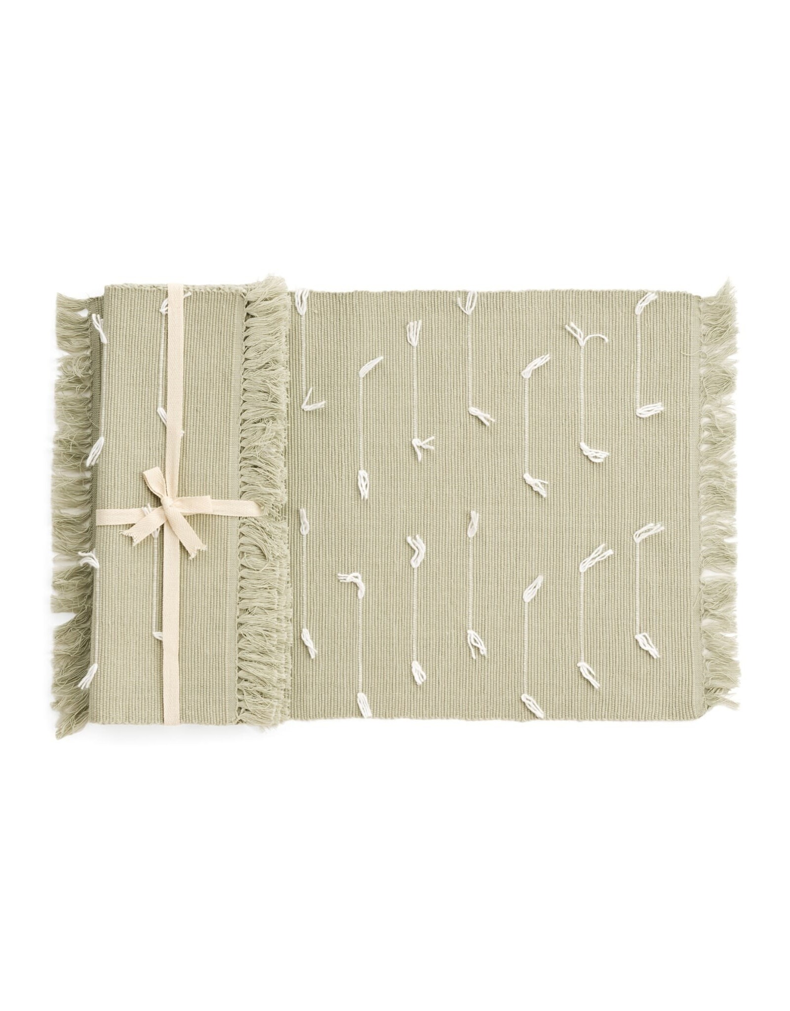 Ribbed  Cotton Placemat - Sage Green