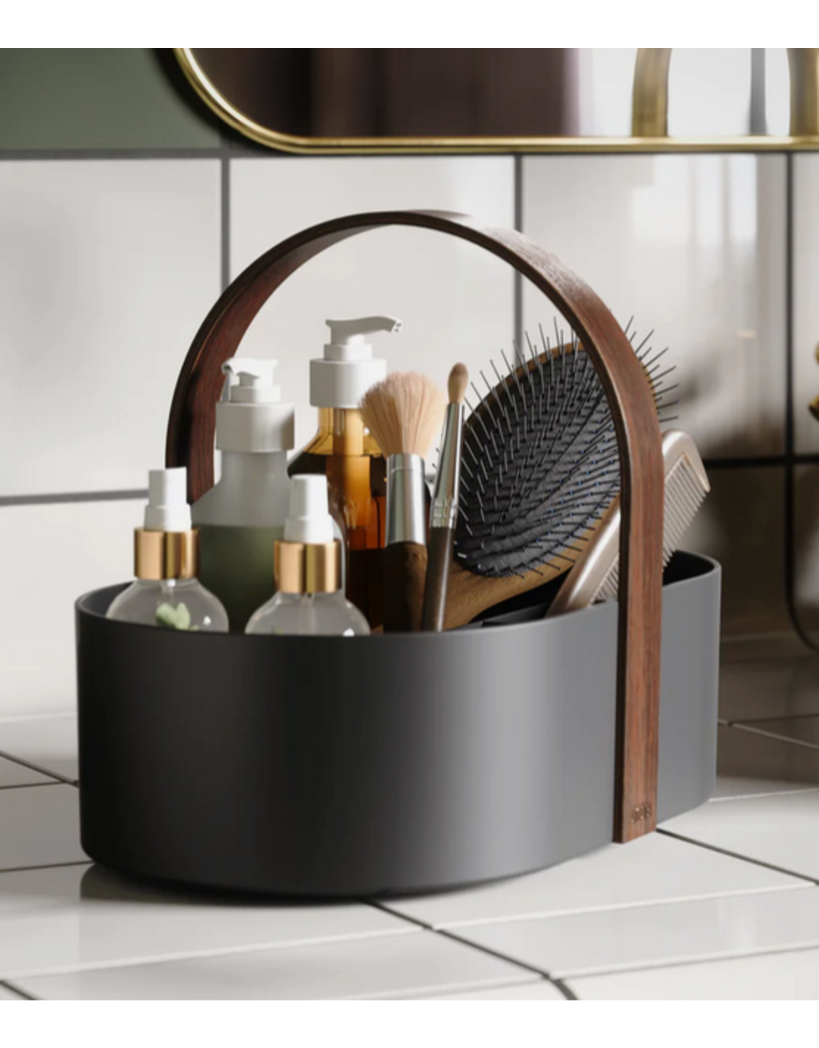 Bellwood Storage Caddy  - Black/Walnut