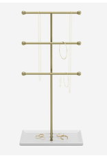 Trigem jewel stand white/Brass