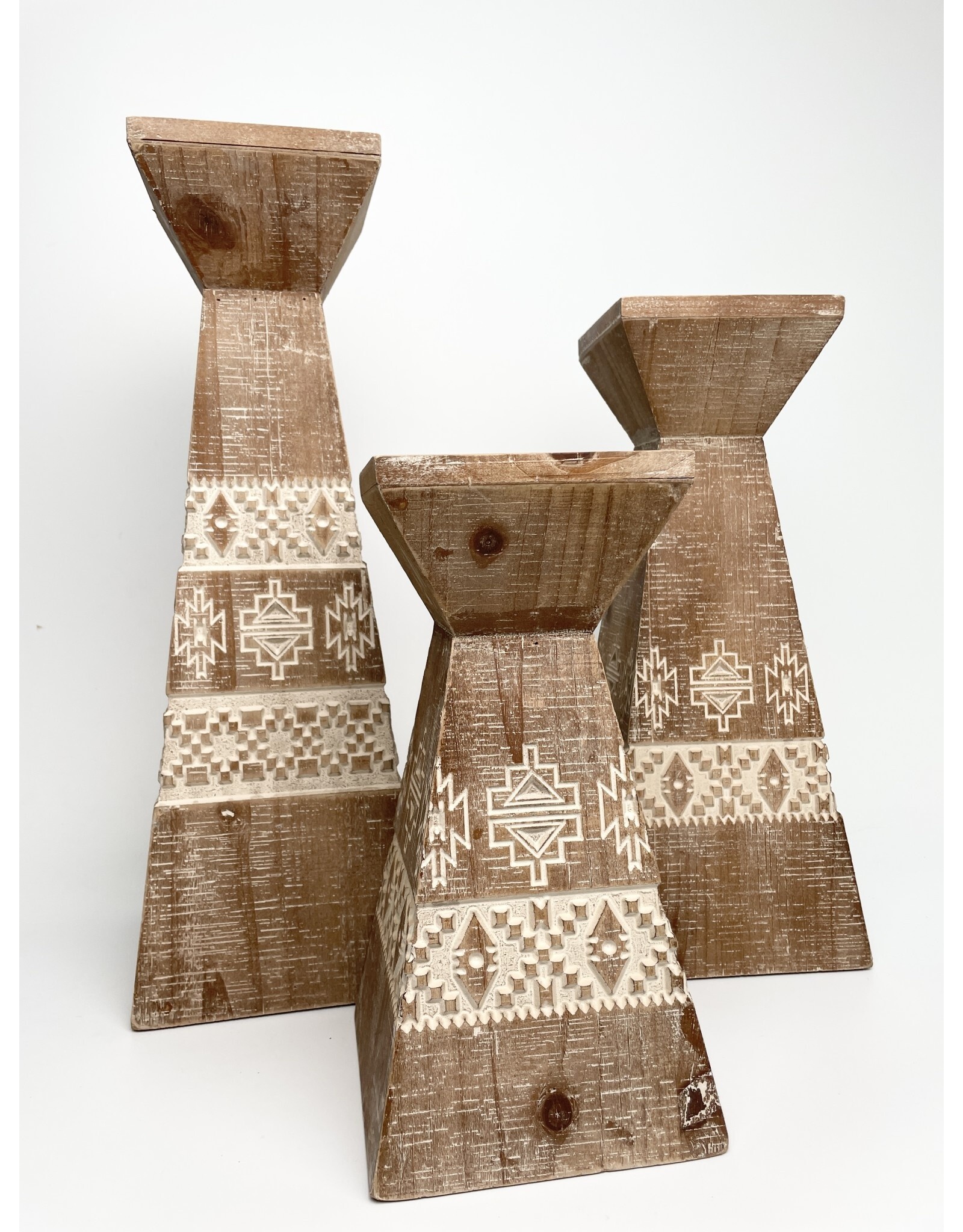 Sedona Wood Candle Holder - medium