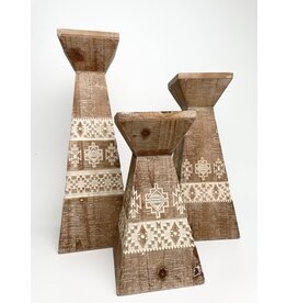 Sedona Wood Candle Holder - medium