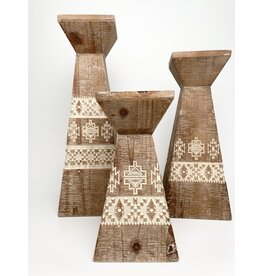 Sedona Wood Candle Holder - large