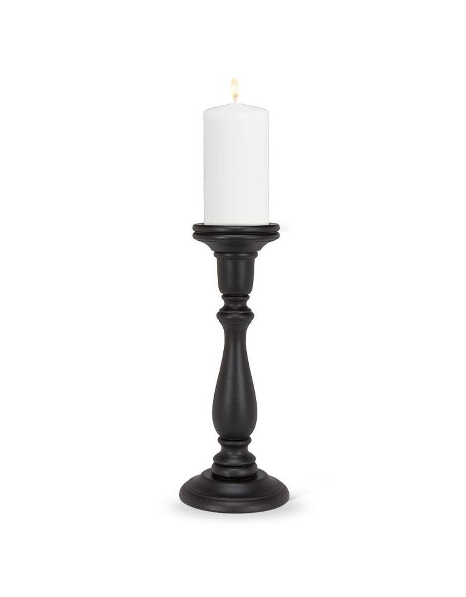 Black Turned Pillar Holder - Large