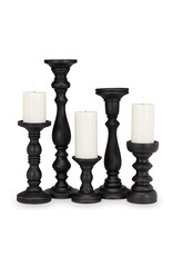 Black Turned Pillar Holder - Large