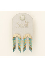 Chromacolor Miyuki Rainbow Fringe Earring - Turquoise Mint/Gold